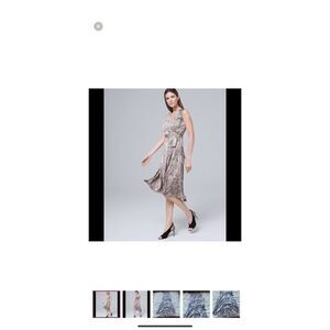 White House black market snake skin print wrap around dress with slip size 12